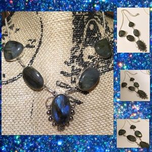 Glowing Labradorite Gemstone Artisan Necklace Boho